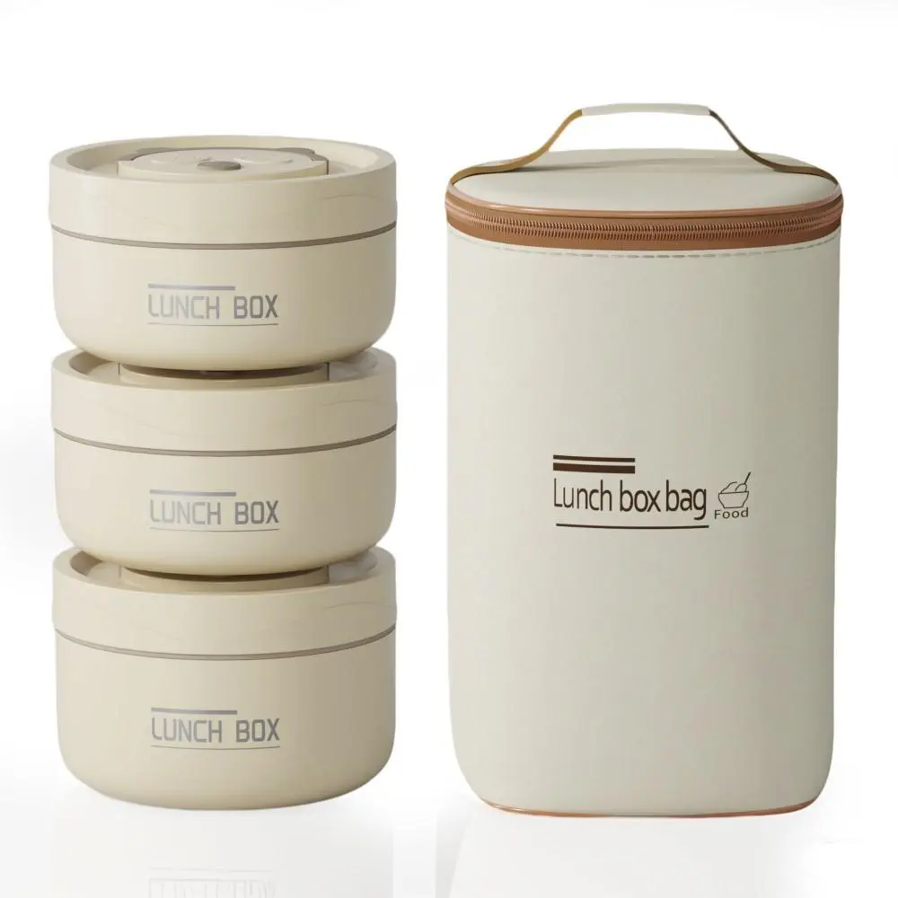 Stainless Steel Tiered Thermal Lunch Box Set, 3 or 4-Layer Insulated Food Container with Lid, Cutlery & Bag for Travel and Office, Tableware