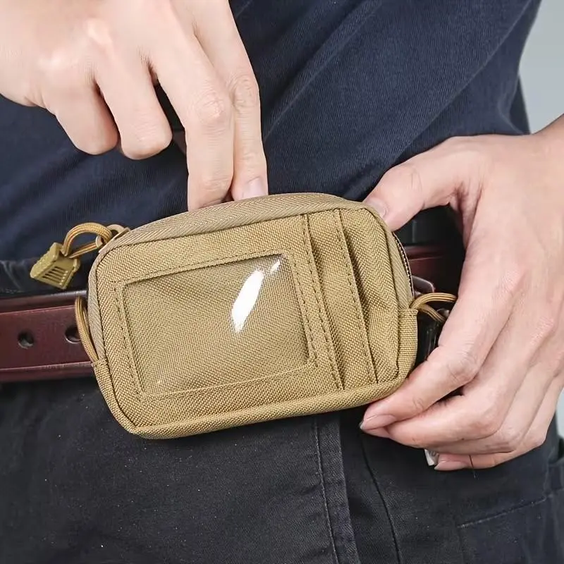 Canvas Zero Wallet Zipper License Card Bag, Waist Belt Sports Small Pouch, Coin Purse, Durable and Practical Accessory