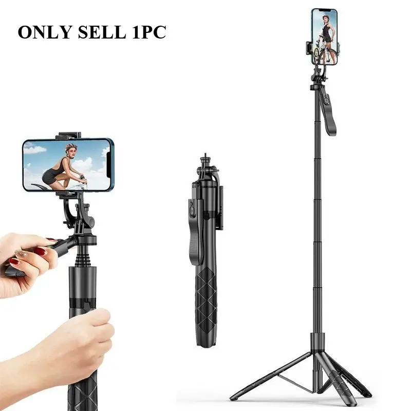 Rotatable Wireless Selfie Stick Tripod with Remote Control, Compatible with iPhone Samsung Gopro, Smartphone, Compact Phone Stabilizer Stand