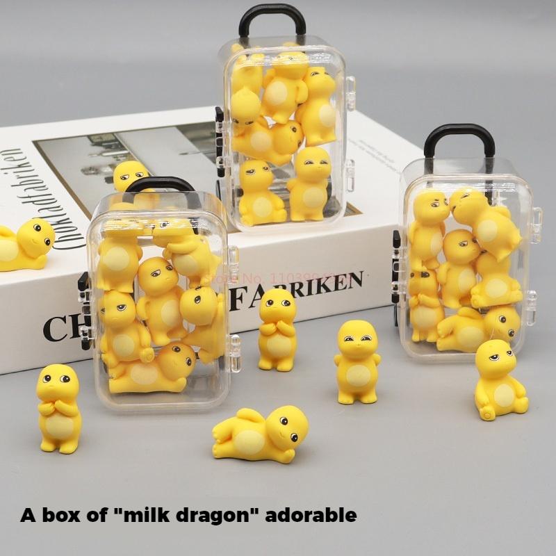 Mini Cartoon Little Milk Dragon Glow Toy Doll Ornaments Desktop Car To Send Complete Sets Of Cute Ornaments
