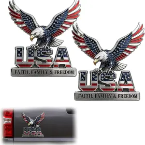 2026 New Eagle American Letter Patriotic 3D Metal Car Badge, 250th Anniversary Blue Flag Sticker, for Cars Trucks Motorcycles, Automotive Decoration