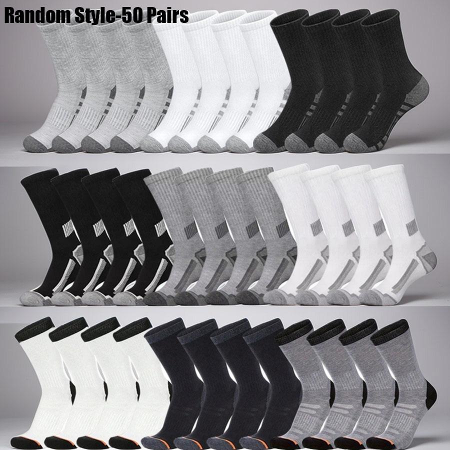 50 Pairs Mix Men's Casual Soft and Comfortable Sweat Absorbent Black, White and Gray Mesh Mid-tube Sports Socks SpringStatements