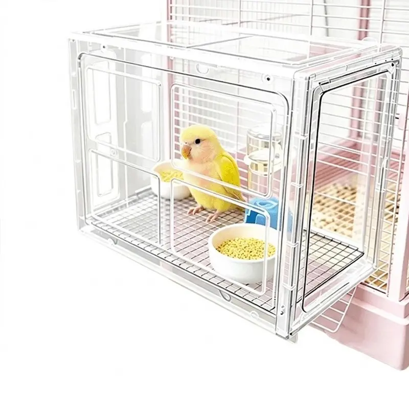 Large Capacity Bird Feeder Box, Anti-Spill External Food Container, Luxury Bird Cage Bathing Bowl, Parrot Accessories, Bird Feeding Tool