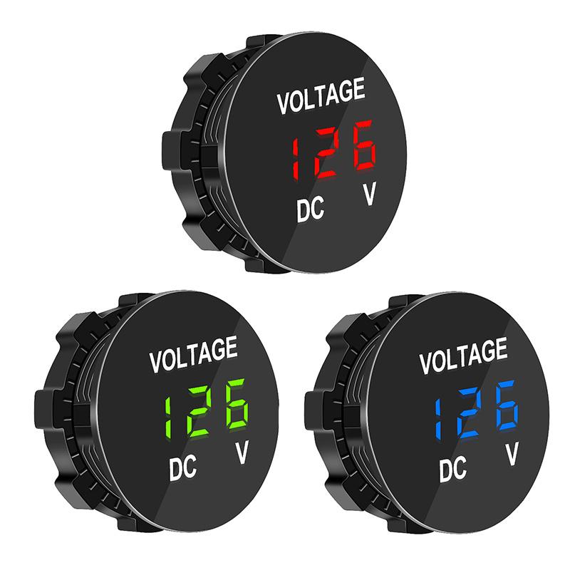 1pc DC 12V-24V LED Digital Voltmeter Ammeter Car Motocycle Voltage Current Meter Volt Detector Tester Monitor Panel Blue/Red/Green