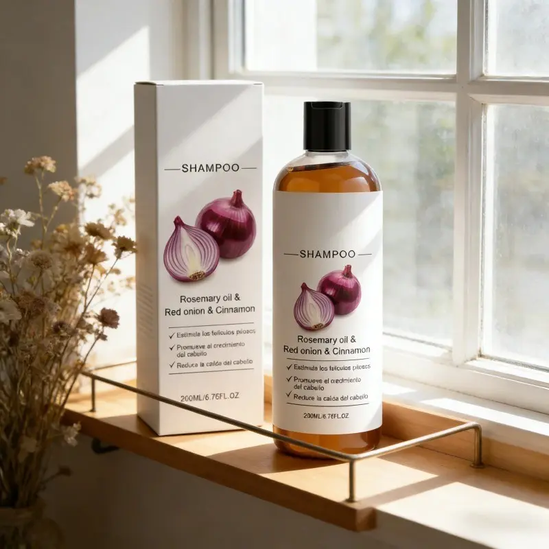 Red Onion Hair Growth Shampoo Cleansing Against Hair Loss Products Strengthening Hair Follicle Moisturizing Gentle Lightweight Cinnamon Rosemary Oil Shampoo