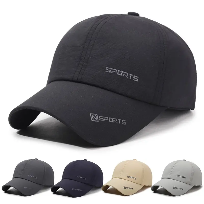 Mens Womens Black Baseball Cap Embroidered Letter Sport Sun Hat Breathable Lightweight Adjustable Running Cap Summer Outdoor Sports Hat Gym Workout Hiking Fishing Golf Travel Bicycle Tennis Caps Men