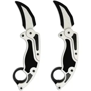 Fidget Gravity Karambit Knife, 2 Pcs 3D Printed Gravity Toys Fake Knife Perfect for Anxiety Stress Relief Autism and ADD (Knifes-Black)