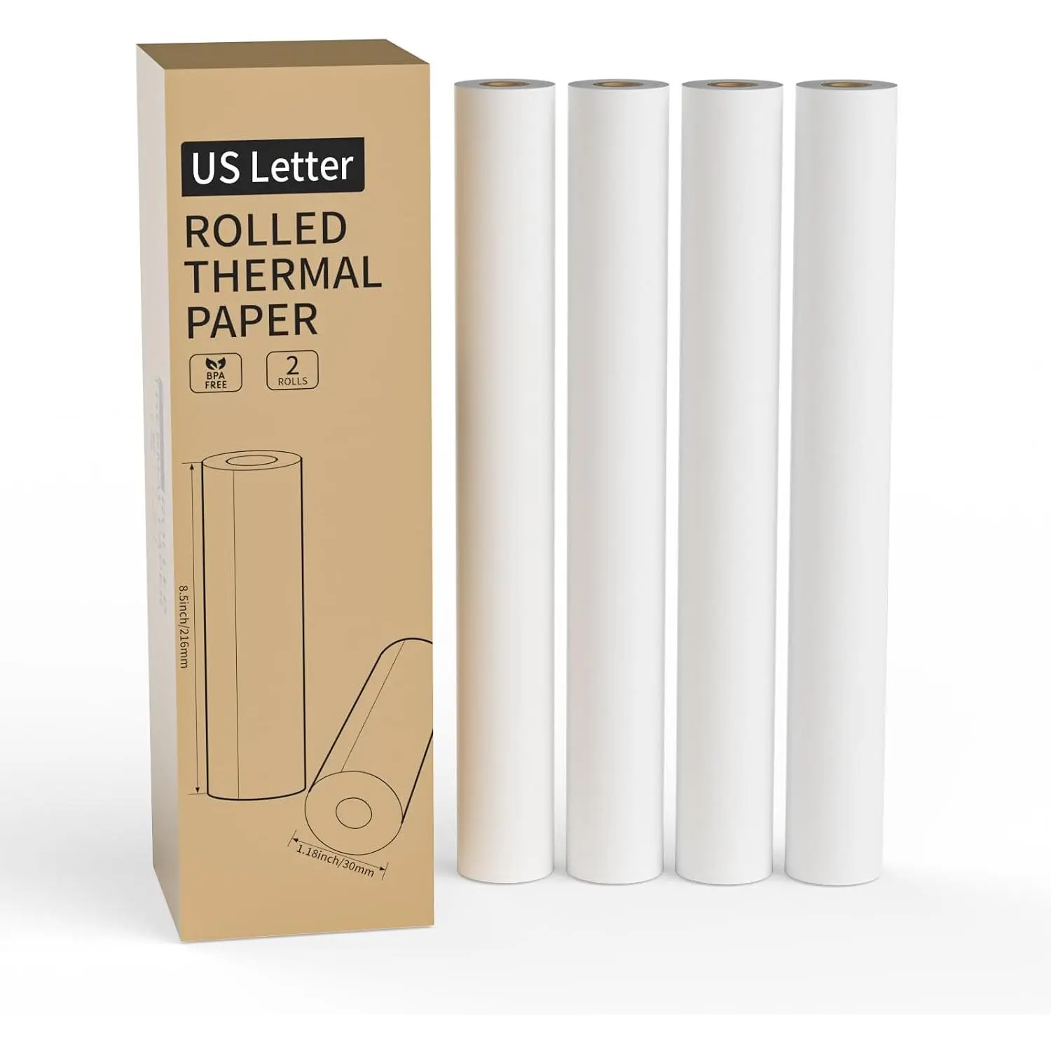 4 Rolls Thermal Printer Paper 8.5"x11"  Letter Size Paper Quick-Dry Thermal Printing Paper Rolls for Portable Printers,Thermal Paper,(4 Rolls/100 Sheets)