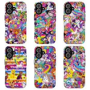 FL-Retro 90s L1saFrank Rainbow Collage,90s Y2K Kidcore Rainbow Unicorn Tiger Alien Collage Hard Protective Cover Suitable for iPhone 17-11 Pro Max/Plus and  Samsung Galaxy S23-25