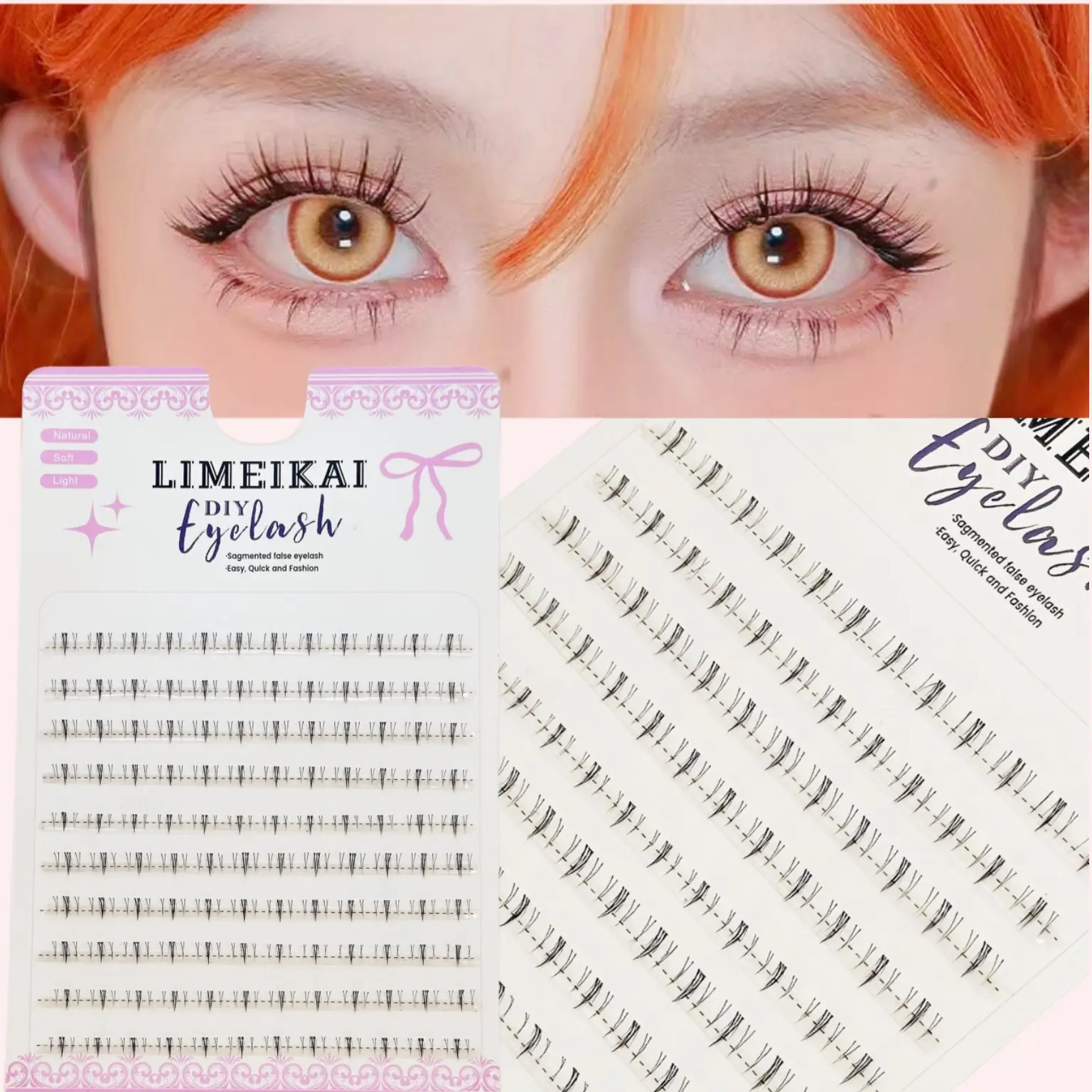 120 Pcs Natural Cluster Lower Lashes, Ultra-Fine V-Shaped, Easy to Use, C-Shaped Curl, Self-Made Eyelash Extension Product