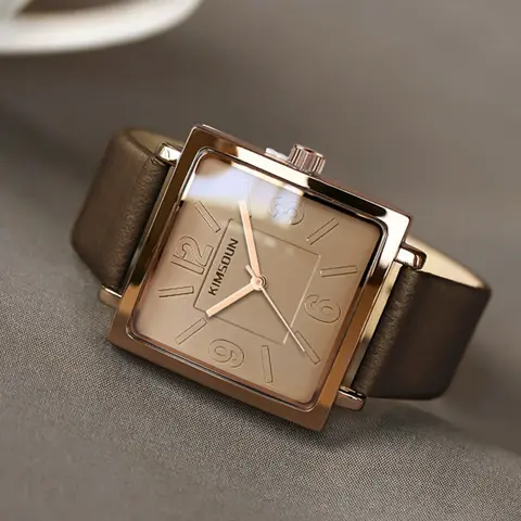 Vintage Square Quartz Wristwatch, Simple and Versatile Luxury Business Casual Commuter Watch for Women, Ideal Christmas New Year Gift
