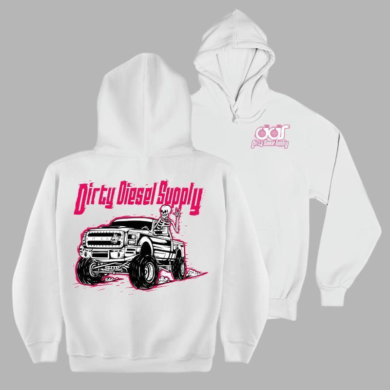 Dirty Diesel Supply Pink Diesel Truck Pattern Men's Hoodie, Unisex Short Sleeve - Comfortable Casual Pullover for Easter, Mother's Day, Father's Day, Summer