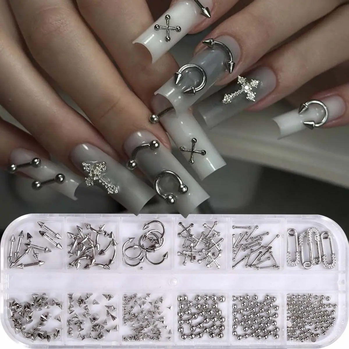 3D Metal Nail Art Decorations, Y2K Alloy Nail Accessories for Women and Girls, DIY Nail Art Supplies for Stunning Nails