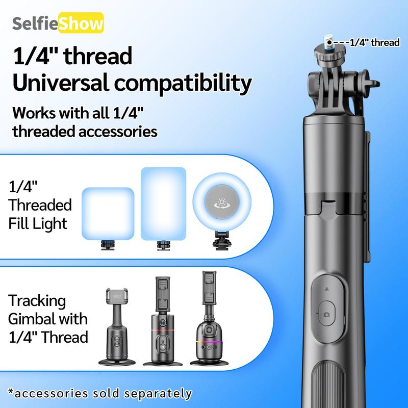 SELFIESHOW Portable Selfie Stick, Bluetooth-compatible Tripod Selfie Stick with Remote Control, Adjustable Design Phone Tripod for Video Recording, Selfie Stand