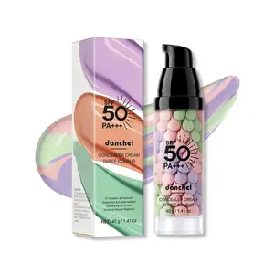 danchel 3-Color Multi-effect Face Primer Sunscreen Isolation Cream, SPF 50, Tone Correcting, Pore & Blemish Blurring, Hydrating & Oil Controlling, Refreshing & Non-Greasy, Gentle Formula, Ideal for Sensitive Skin