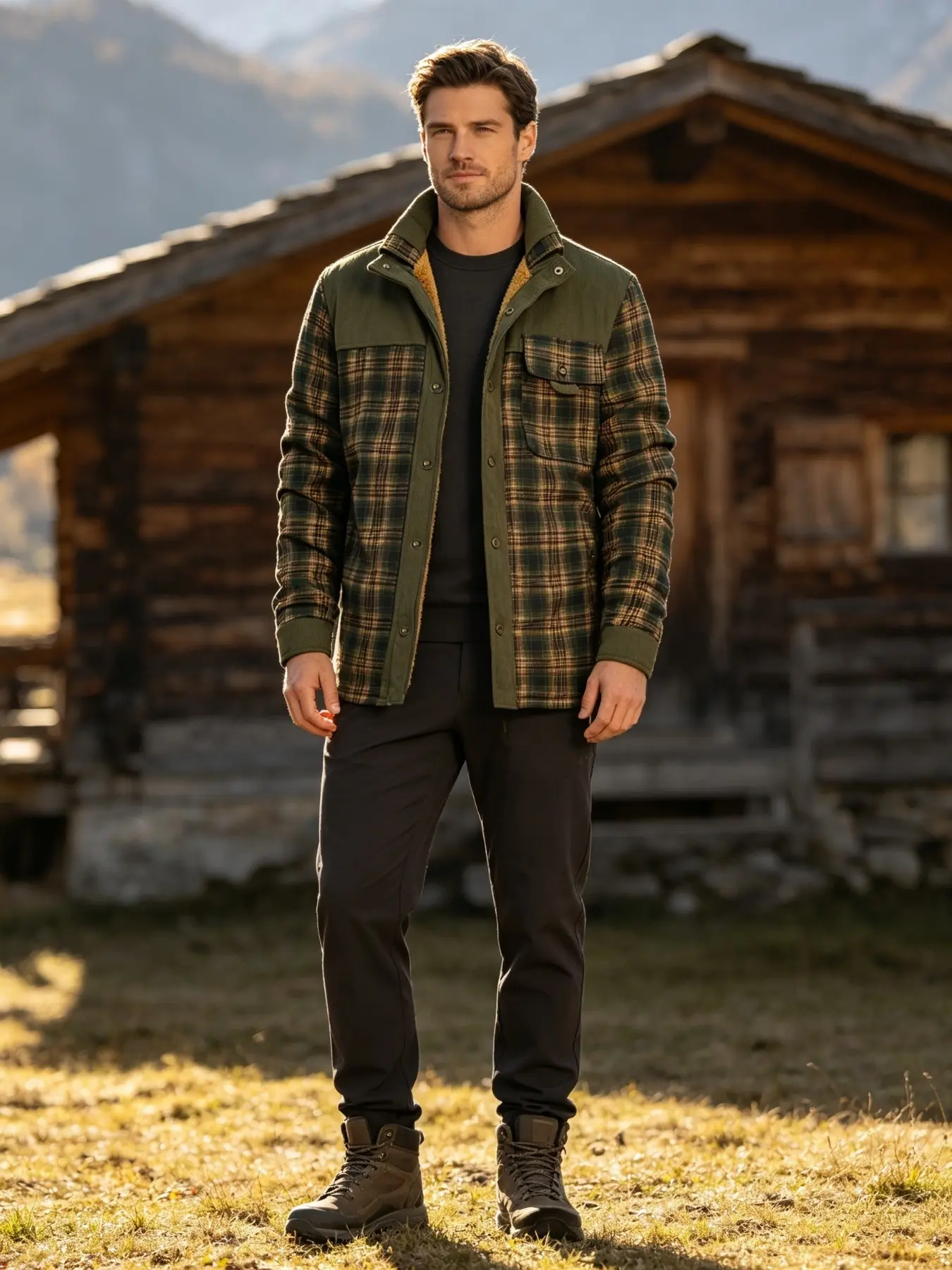 Men's Plaid Long Sleeve Jacket, Slim-Fit Casual Outerwear, Fall & Winter Fashion, Usa Sizes, Ideal for Daily Wear & Outdoor Activities