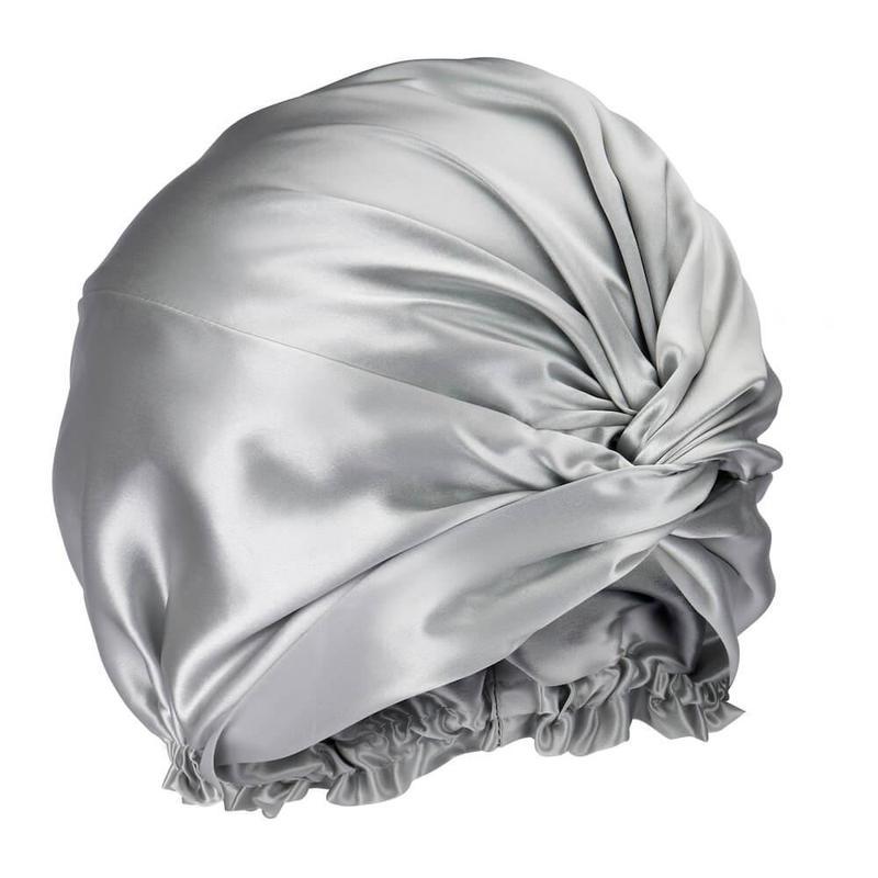 100% Pure Mulberry Silk Bonnet 6A Grade 22 Momme Natural Hair Women Sleeping Cap Turban Style Standard Size