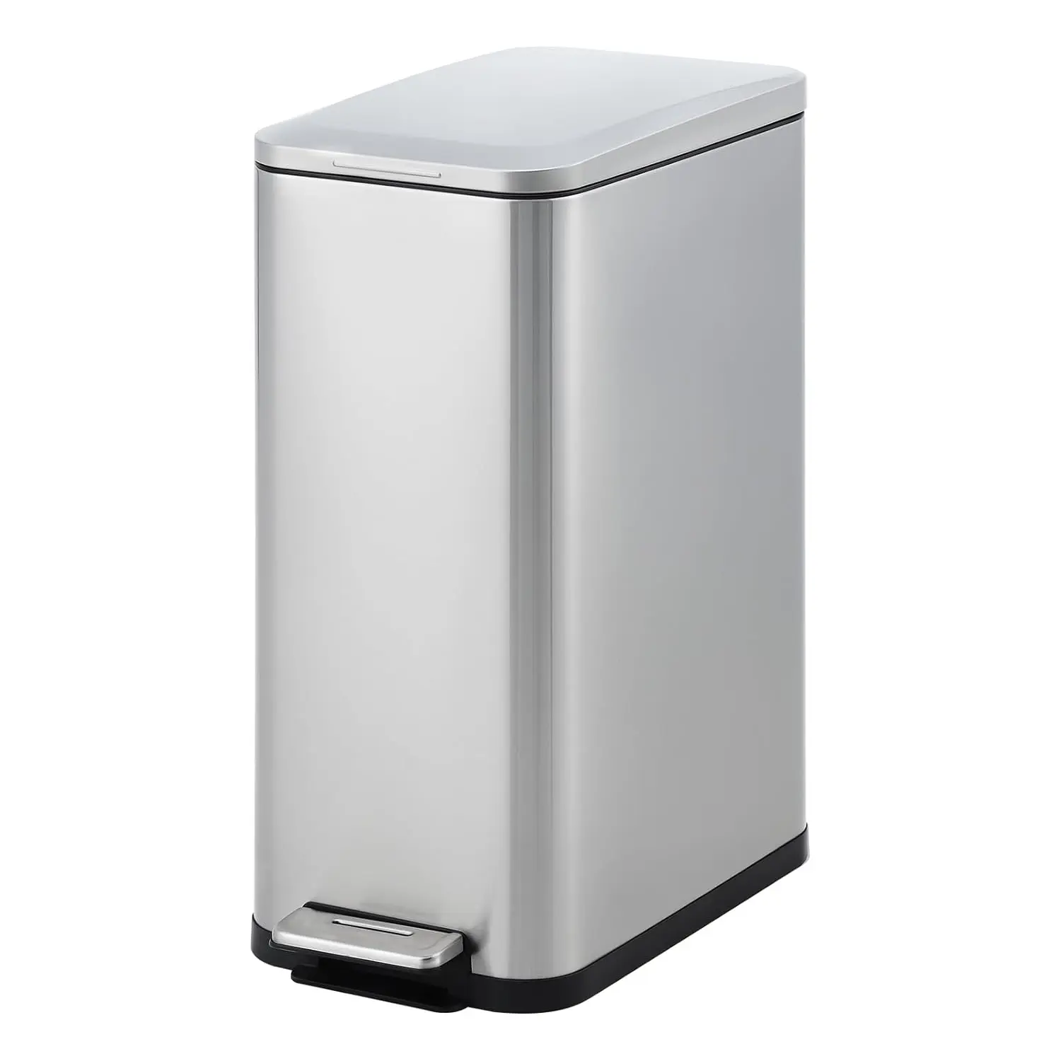 Stainless Steel 13 Gal Step Kitchen Trash Can - Soft-Close Lid, Removable Bucket, Fingerprint-Proof, Slim Design for Narrow Spaces, Home Use (50 L)