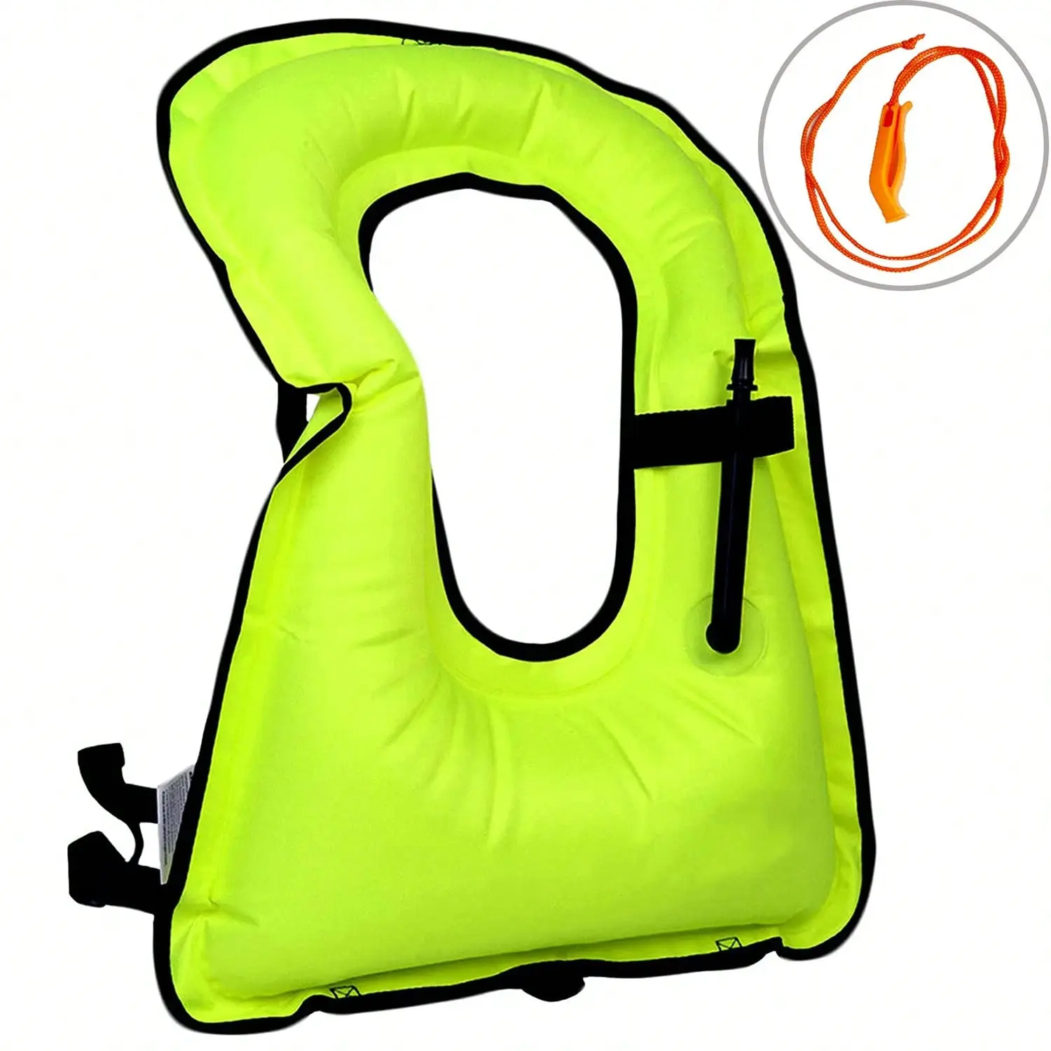 Adult Portable Inflatable Swim Vest Buoyancy Aid Swimming Jacket, Freediving Swimming Inflatable Life Vest Vest with Whistle for Snorkeling Surfing Boating