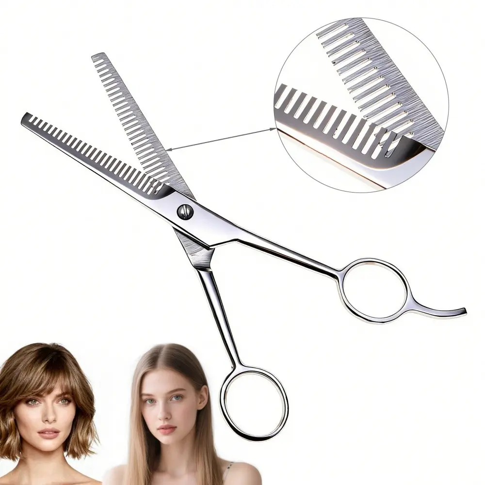 7 Inch Professional Double Sided Teeth Hair Thinning Scissors Stainless Steel Barber Texturizing Shears Hair Cutting Tool