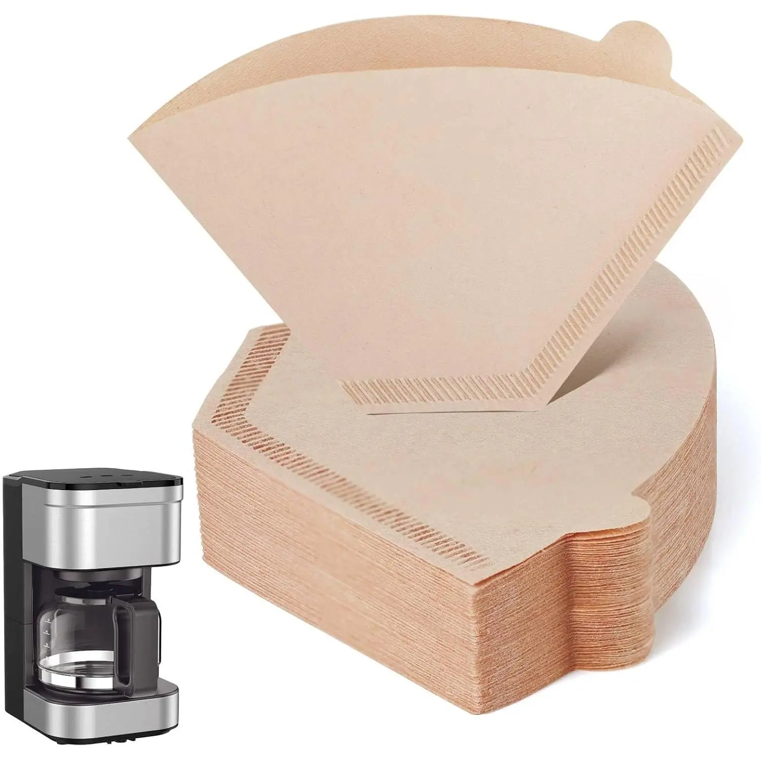 Cone Coffee Filters for  Coffee Makers 5 Cup, Balanced Thickness | 100 count Disposable Filter Paper, Glue-Free Construction,  for  & Office, No Paper Taste,  Unbleached Paper