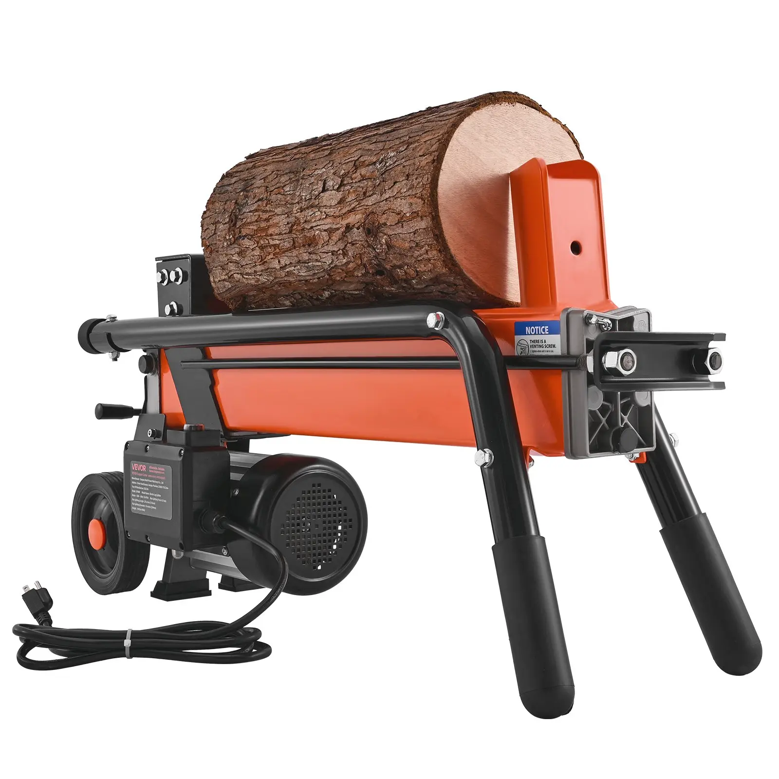 VEVOR Electric Log Splitter, 6.5 Tons Electric Wood Splitter, 1500W 15 Amp Motor, Portable Firewood Splitting Machine with 6" Wheels, Wood Splitters for Forestry Harvesting, Efficient Secure
