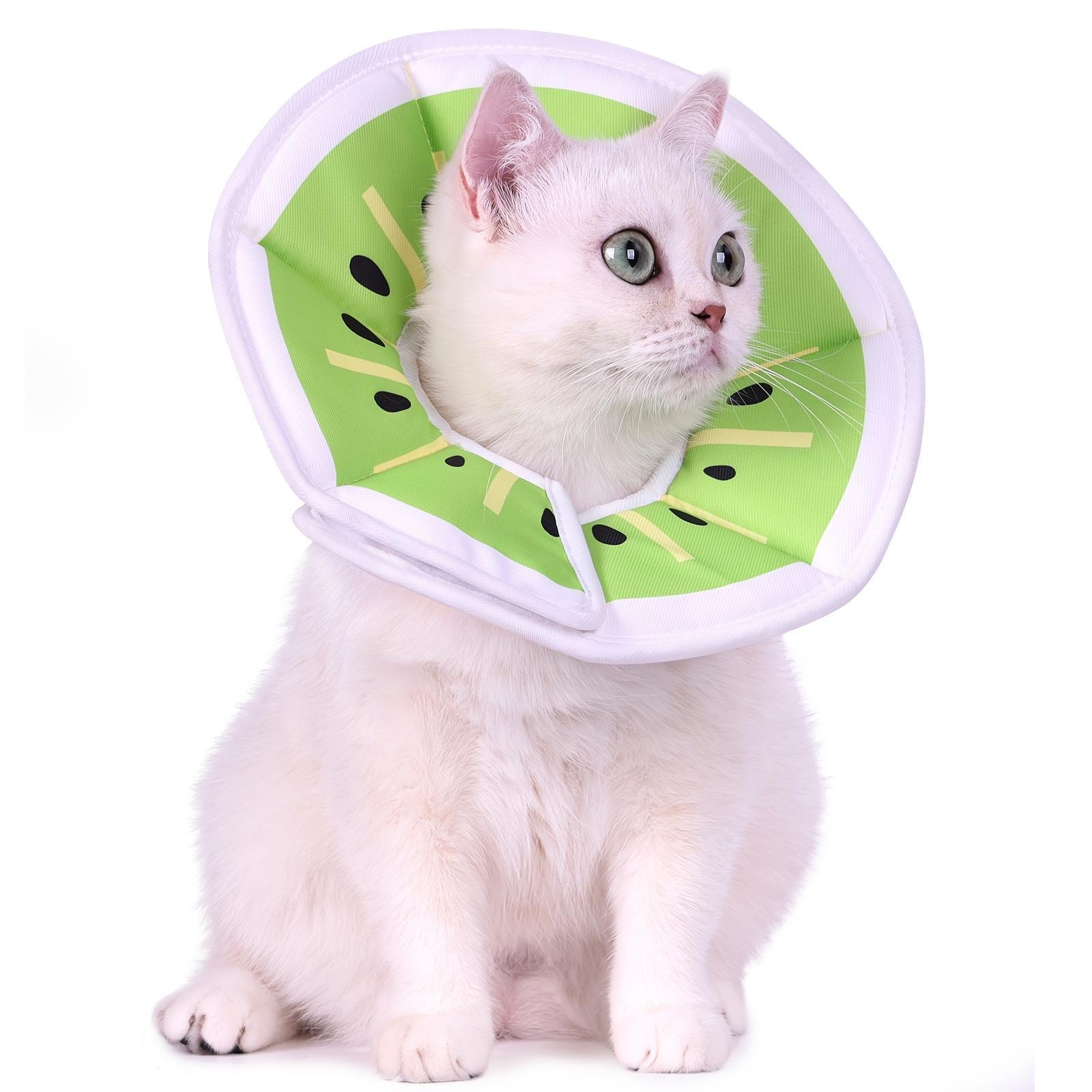 Cartoon Printed Cat Elizabethan Collar, Soft Lightweight Pet Protective Cone with Anti-chew Design, Adjustable Buckle for Post-surgery Recovery