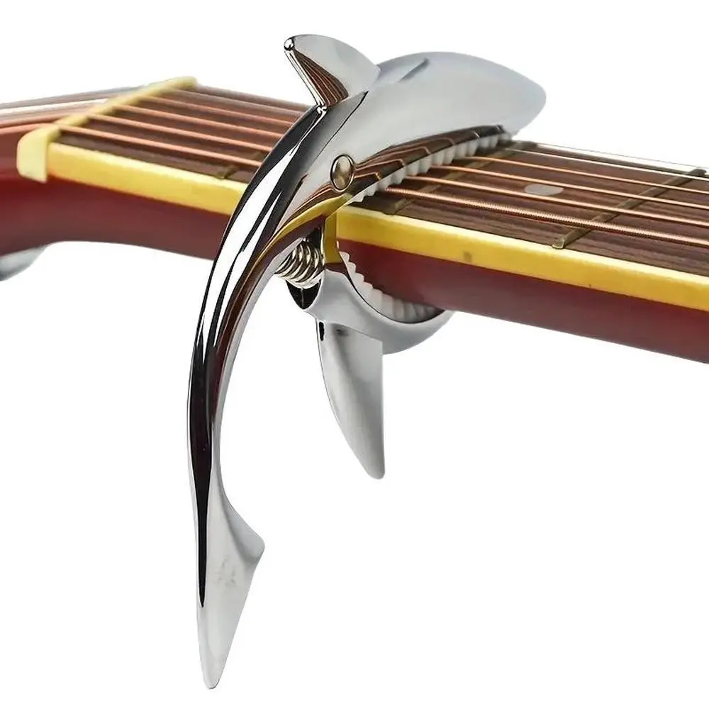 Shark Shape Metal Guitar Tuning Clip, Spring Clamp for Guitar, Universal for Acoustic Electric Ukulele, Secure Non-Slip, Spring-Loaded Easy Operation