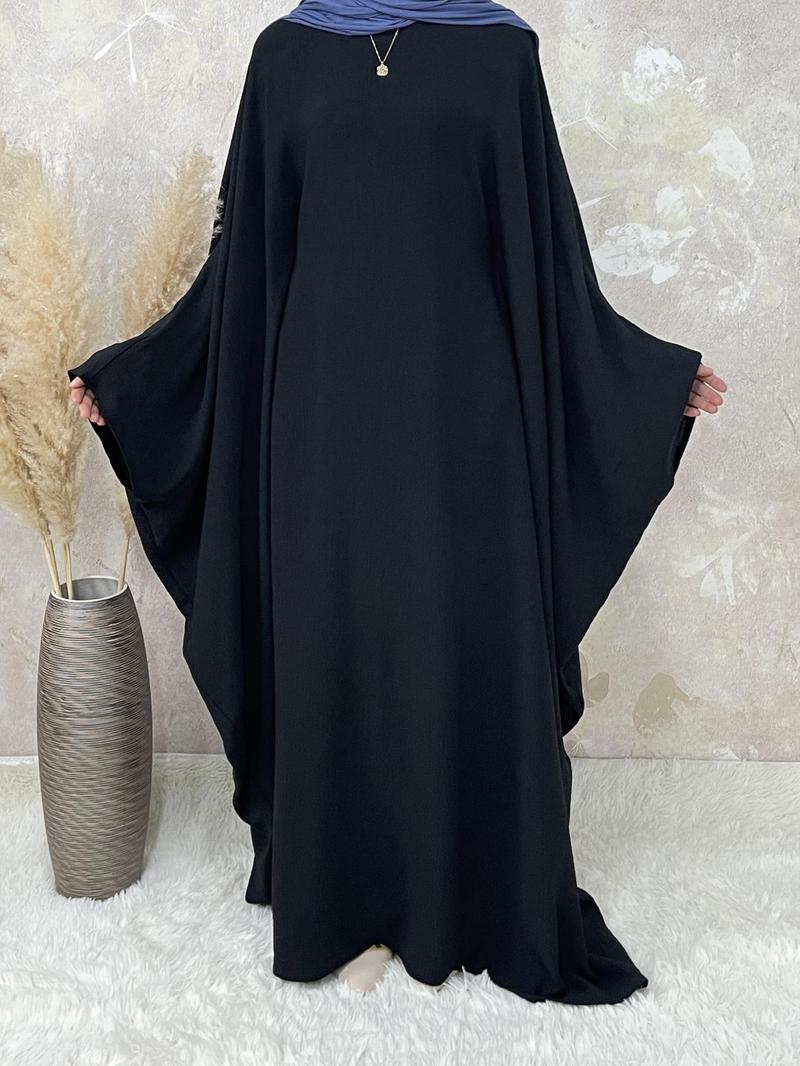 【plus Size】 Women's Solid Color Maxi Abaya, Modesty Round Neck Long Sleeve Dress for Daily Wear, Ladies Muslim Islamic Clothing for All Seasons, Dresses for Women, Loose Abayas 【plus Size】 Women's Solid Color Maxi Abaya, Modesty Round Neck Long Sleeve Dress for Daily Wear, Ladies Muslim Islamic Clothing for All Seasons, Dresses for Women, Loose Abayas
