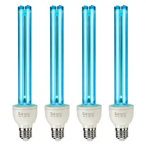 VEVOR UV Light Bulb, 4 Pack, 25W Replacement Ultraviolet UVC Lamp with Ozone, 253.7 nm + 185 nm Wavelength UVO Light Bulb, E27 Universal, for 400 sqft Living Room, Classroom, Office, Restaurant