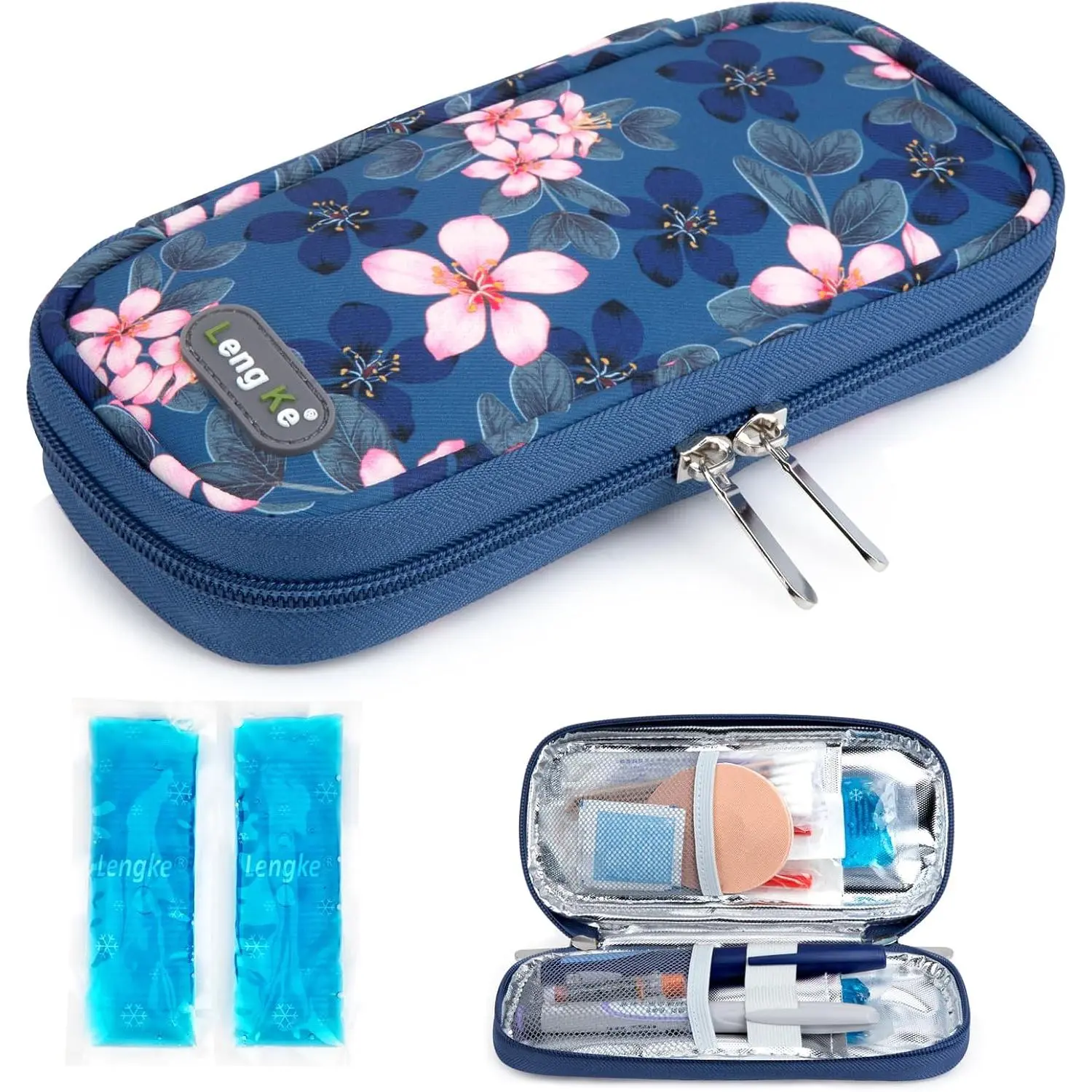 Insulin Travel Case - TSA Approved for Ozempic, for Mounjaro Injection Pen, Diabetic Medication Cooling Bag for Zepbound, Refrigerated Diabetes Kit with 2 Ice Pack