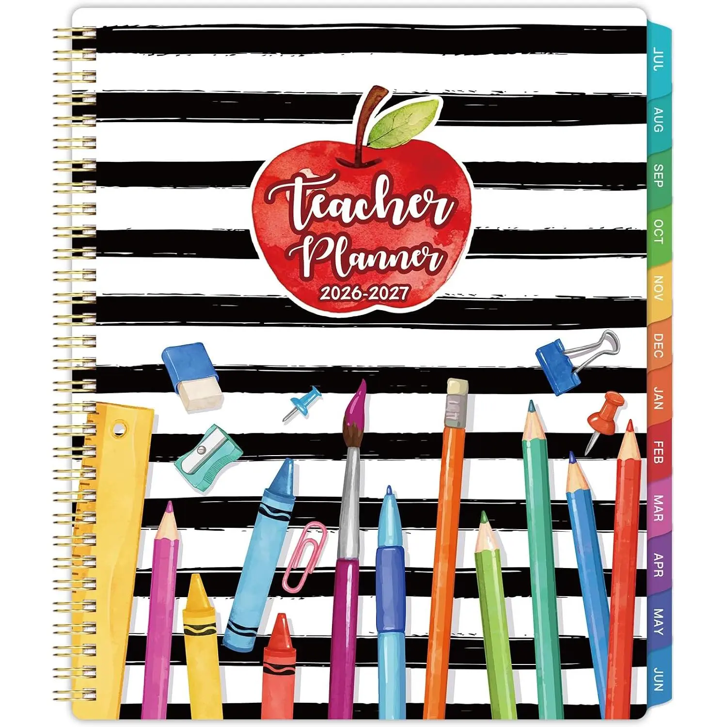 Teacher Planner 2026-2027, Lesson Planner, 8.5" x 11", Jul 2026 - Jun 2027 | Planner 2026-2027,Teacher Lesson Planner 2026=2027, -wire Binding, Inner Pocket -  and Pencil