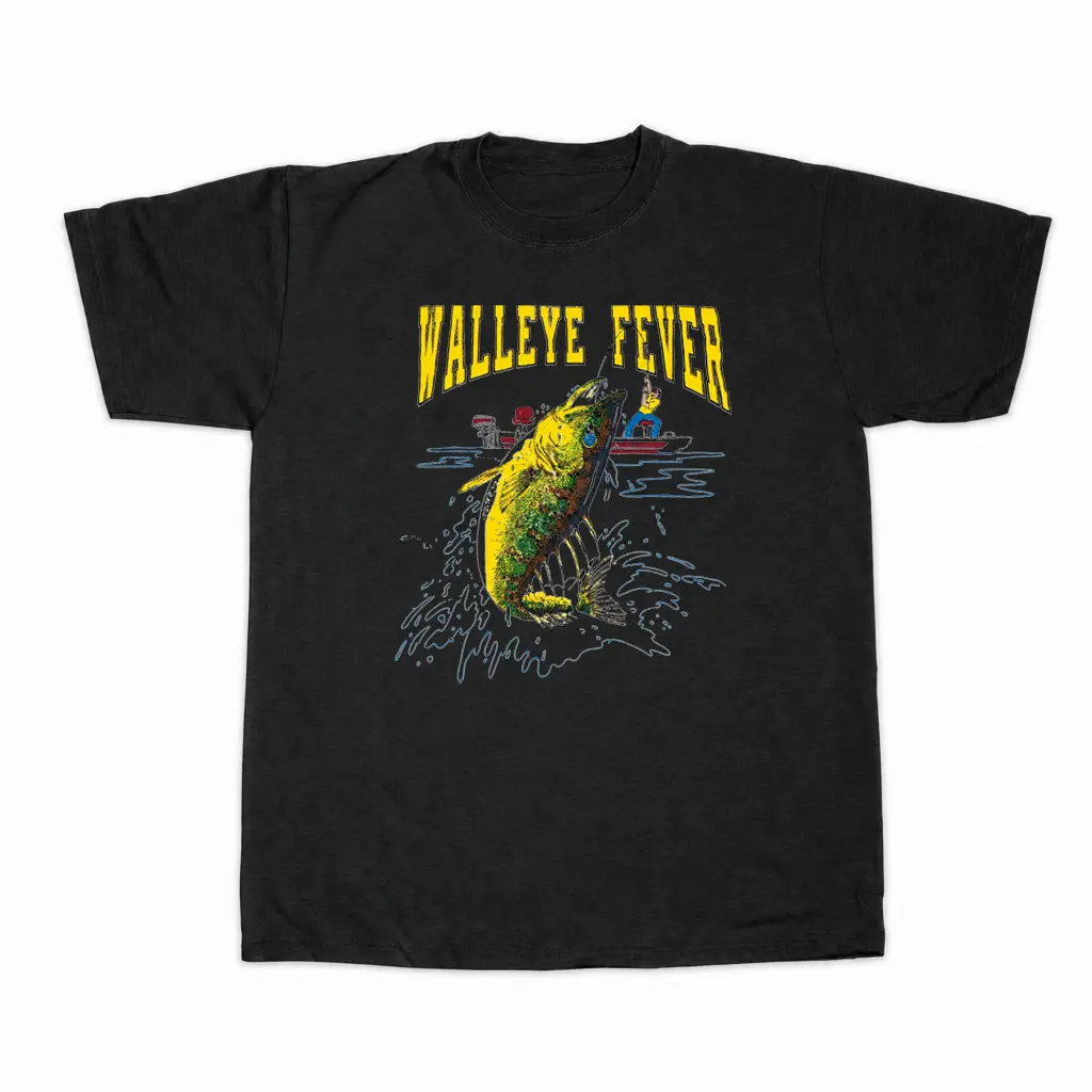 Walleye Fishing Graphic T-Shirt – Vintage Angler Tee, Lake Life Outdoor Fishing Shirt, Retro Bass Fish Design, Fisherman Gift for Men, Casual Camping & Fishing Apparel, Unisex Summer Shirt
