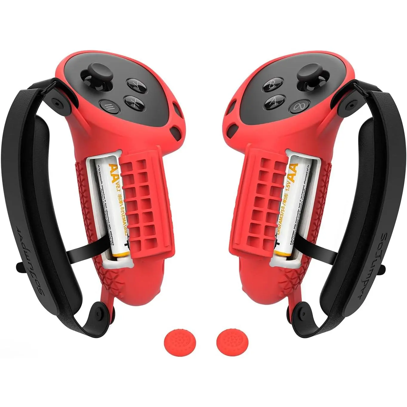 Synthetic Controller Hand Grips Cover for 3S/3 Console Accessories, Hand Strap with Opening, Wide Thick Sponge Knuckle Straps (Not for Dock, Red)
