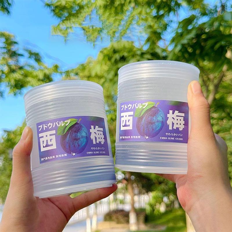 300ml Bucket  Fruit Flavor Extruded Bubble Gel Transparent Fake Water Children's Non-toxic Mucus Decompression Crystal Mud Gift