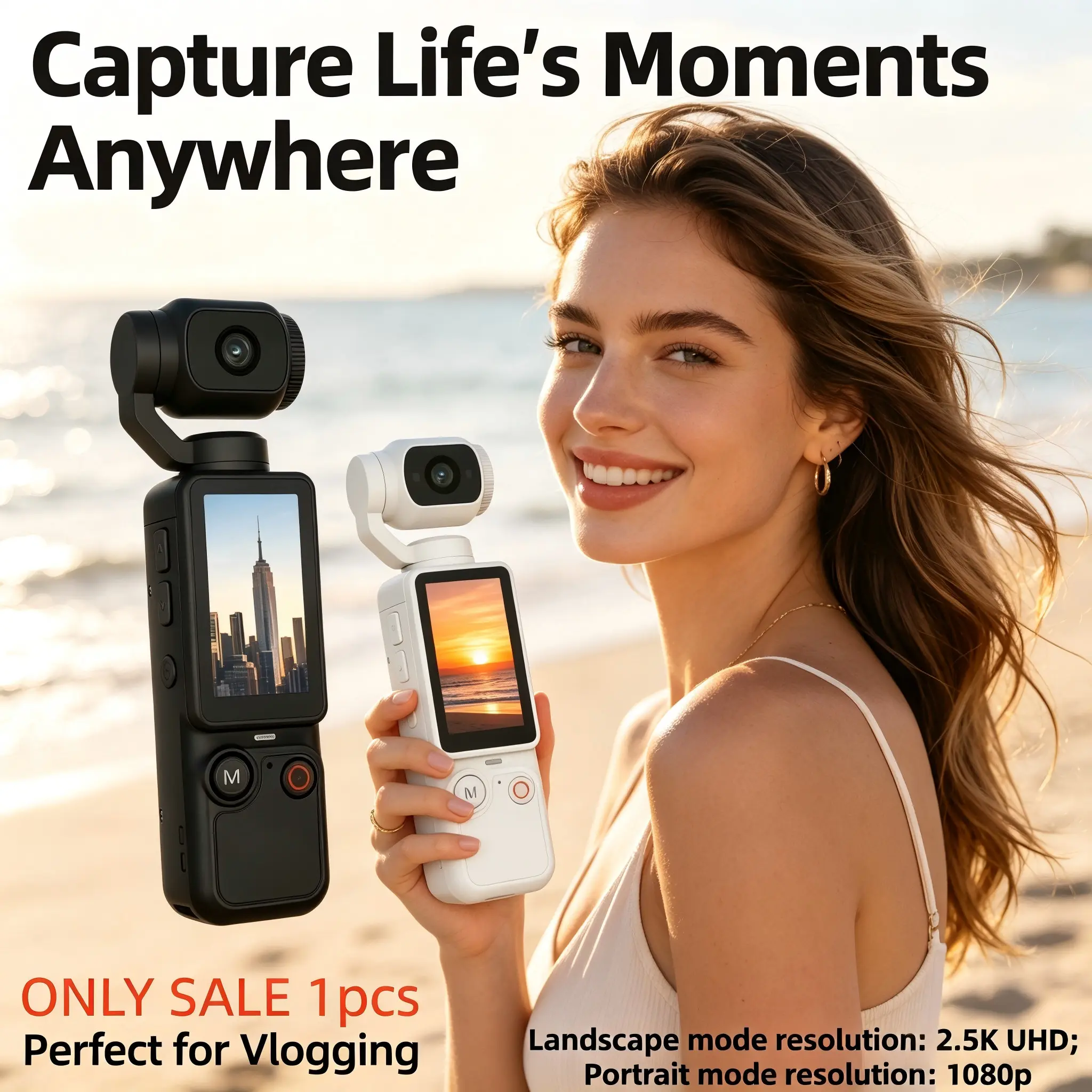 Portable Vlog Digital Camera with 180° Flip Screen, Compact Mini Pocket Camera for Selfies, Travel & Daily Video Recording, Fill Light, Comes with Memory Card, Perfect Gift for Content Creators