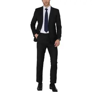 WEEN CHARM Men's Slim Fit 2 Piece Suit Set, Two Button Single Breasted Blazer & Pants, Formal Wedding Prom Tuxedo Outfit