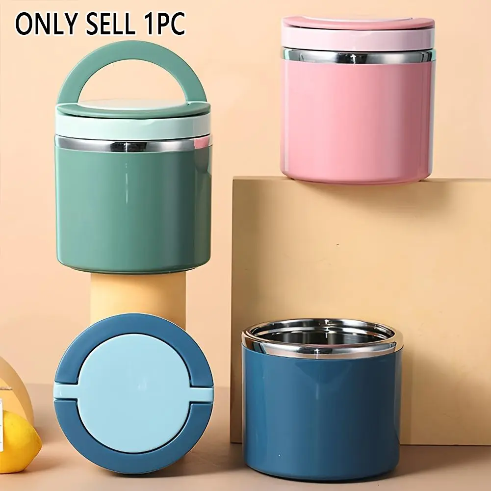 Stainless Steel Insulated Lunch Box with Handle, Leak-Proof Stackable Design, Hot Cold Isolation, Office School Camping Picnic, Thermal Lunch Boxes, Metal Lunch Box, Portable Lunch Box, Leakproof Insulated Lunchbox