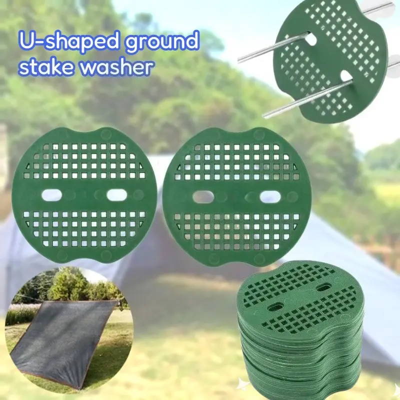 50pcs Garden Ground Stakes Washers, U-Type PP Washer, Plastic Buffer Ring, Lawn Construction Dust Net Fixing Pin Pad, Garden Stake Washer, Yard Nail Washer