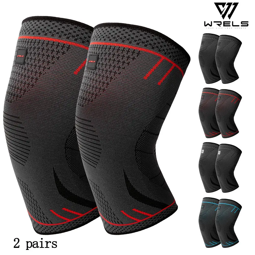 Wrels Professional Compression Knee Brace for Running, Basketball Cycling Knee Support, Anti-Slip Breathable Knit Warm Protector