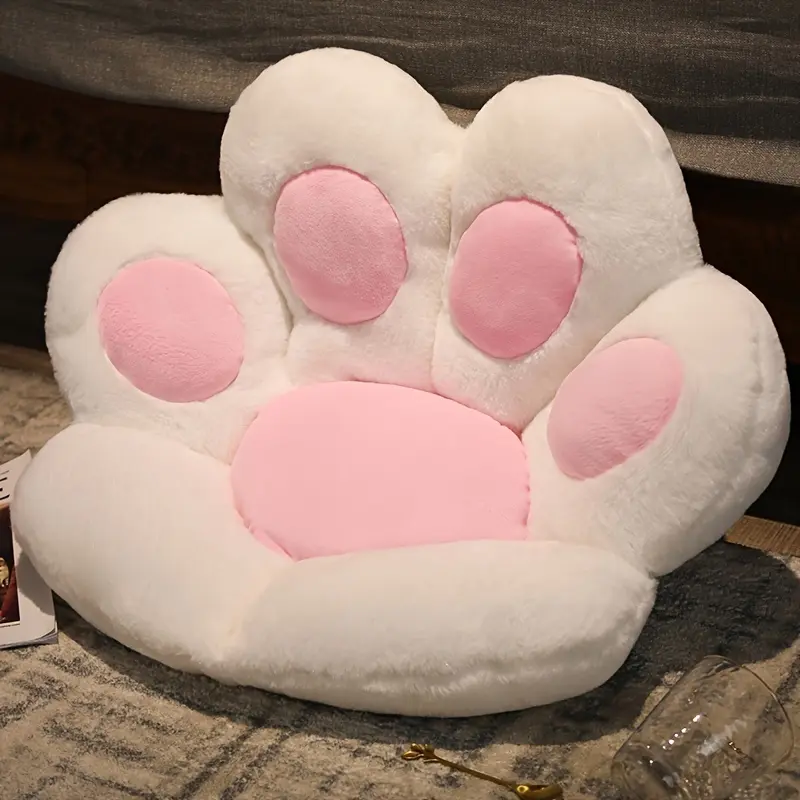 Soft Plush Bear Paw Heart-Shaped Floral Seat Cushion, Universal Office Chair Backrest, Lightweight Comfortable Pad for Dorms and Home Offices, Chair Cushions