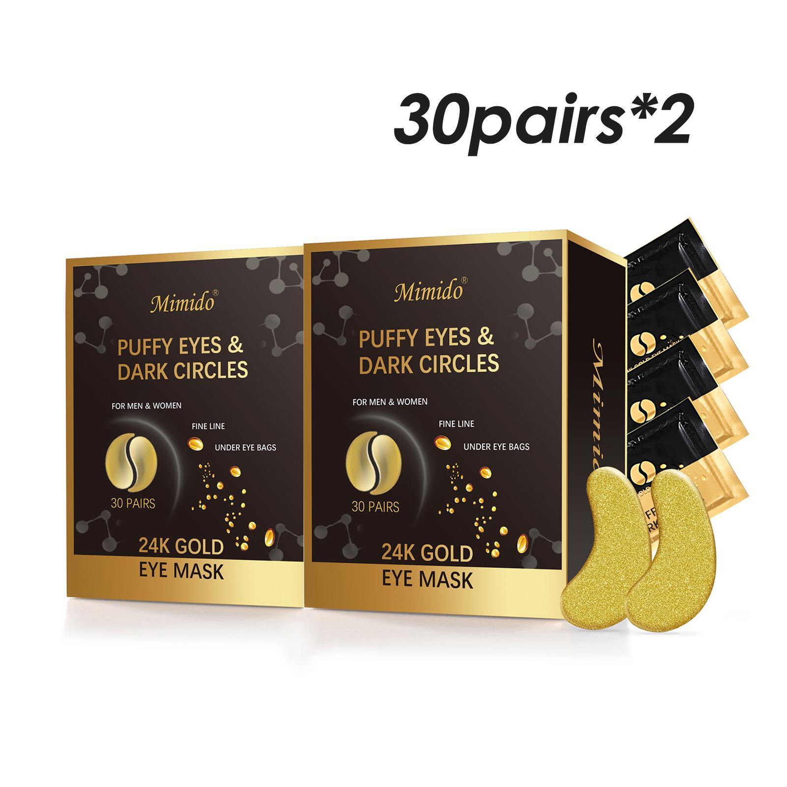 24K Gold Deeply Moisturizing Eye Mask, 30 Pairs Hydrating Eye Care Mask, Eye Care Product for Women & Men, Skin Care Product for Daily Use