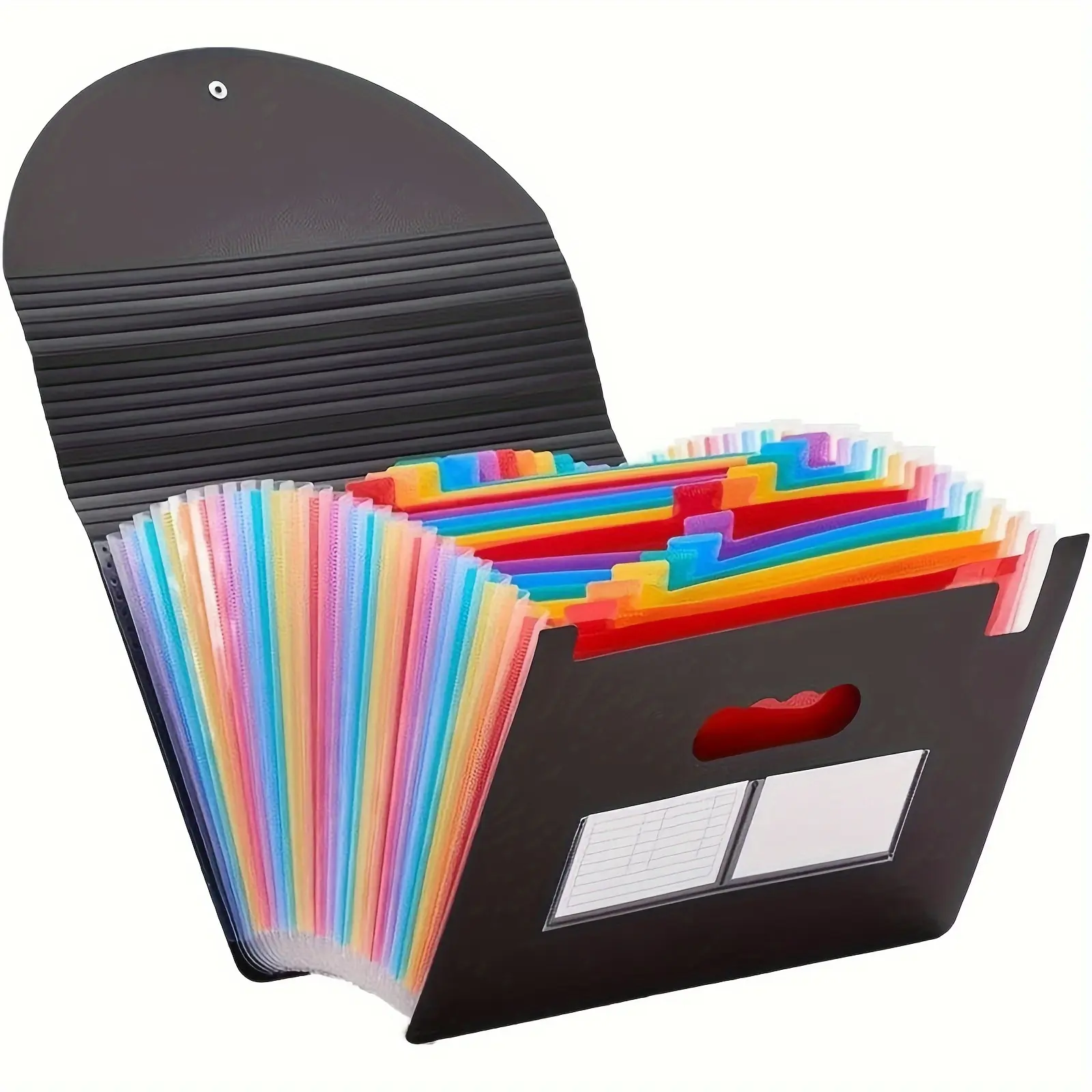 1pc 25-Pocket Expanding File Organizer (Plastic) – Document/Paper/Receipt Folder (A4/Letter Size); Multi-purpose Freestanding Folder for Office, School, and Home