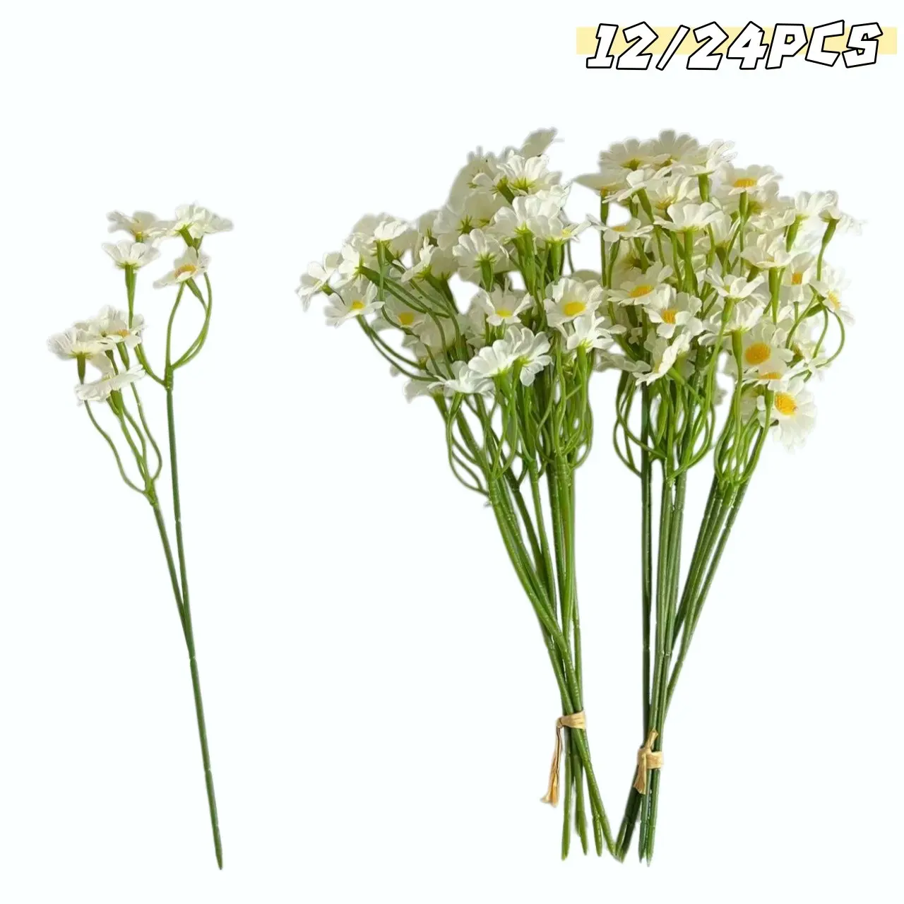 Realistic Artificial Decorative Flowers, Daisy Bouquet, Chamomile Mini Daisies Fake Flowers, Home Garden, Wedding Decor, Table Decor, Photo Props, Faux Flower Bouquets