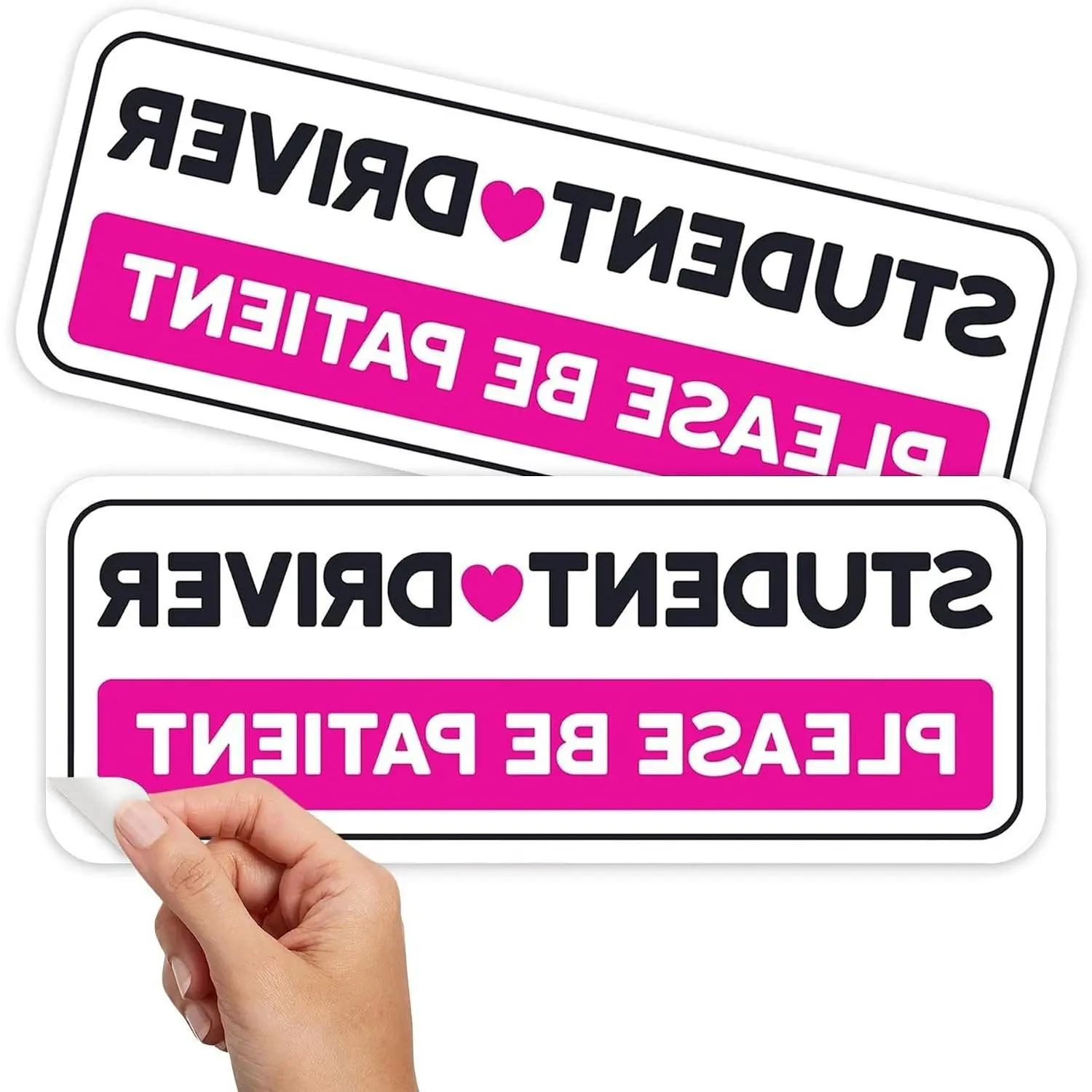 Pink Student Driver Stickers for Car Windows (Non-Magnetic)Gift