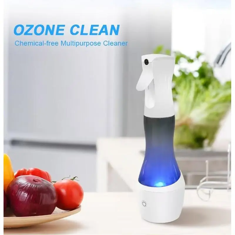 Eco-ABS USB Rechargeable Ozone Sanitize Handheld Gun, Portable Electrolytic Tap Water Disinfectant Sprayer Bottle for Food Cleaning, Home & Pet Odor Removal (Home Supplies Storage Bottle)