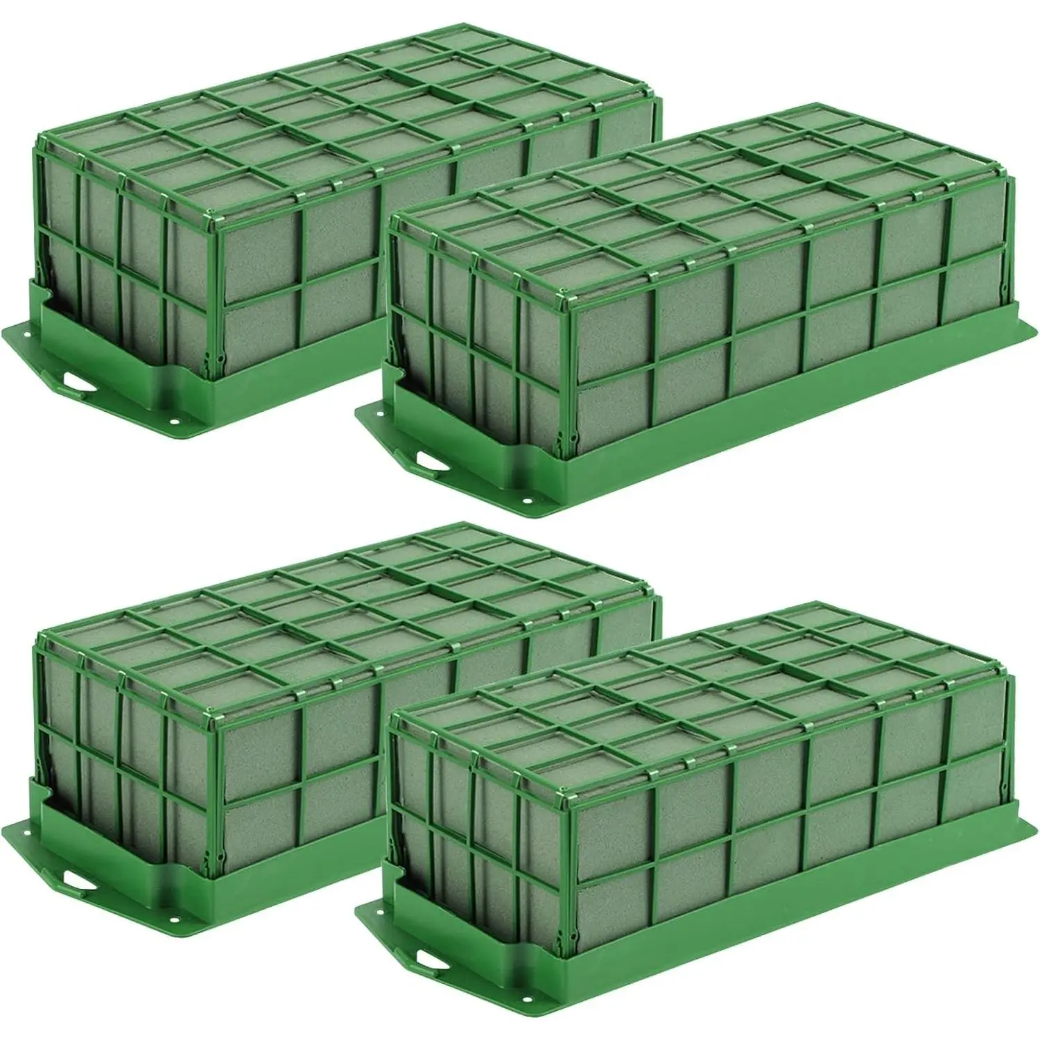 4 Pieces Floral Foam Cage Flower Holder with Floral Foam for Fresh Flower Arrangement and Wedding Holiday Decorations