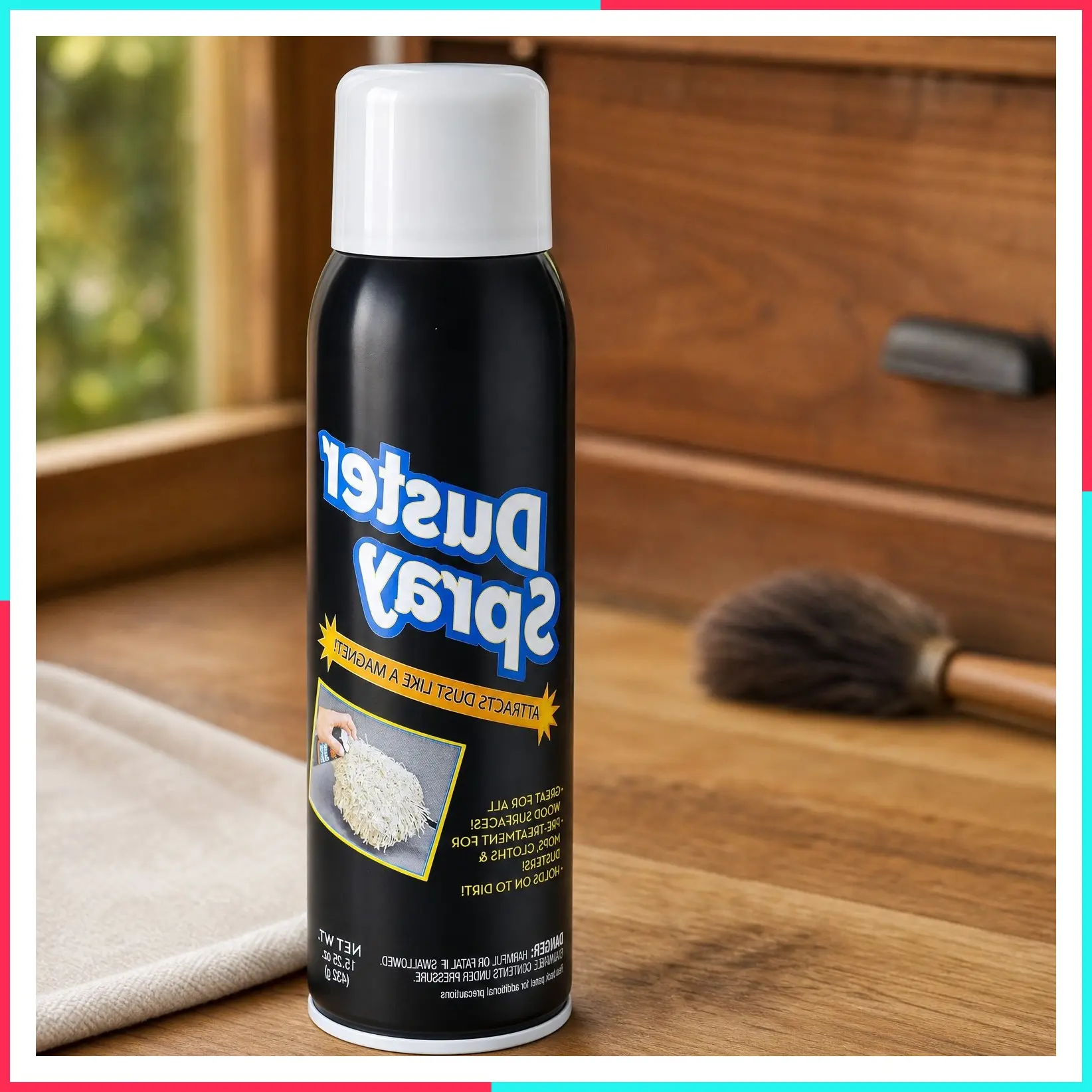 Duster Spray – 15.5 oz Multi Surface Dust Removing Sprayer - Safe Household Cleaning for Floors, Furniture, Blinds & Car Interiors (Pack of 1)