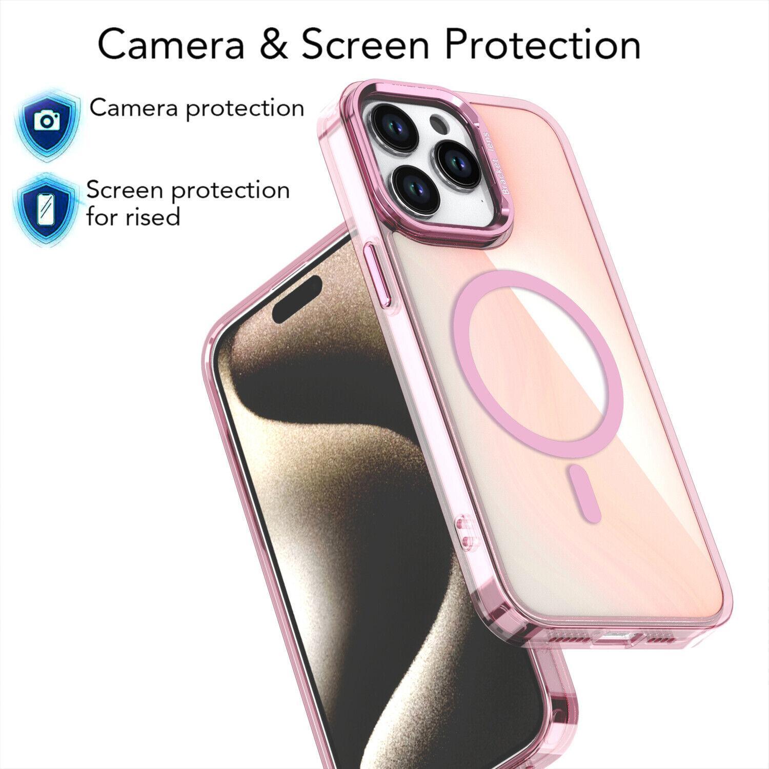 Oceantree For iPhone 17 16 15 14 13 Pro Max Gradient Laser Case Magnetic Camera Stand Cover Translucent Matte Case  Mag Safe with Camera Lens Glass Protective Cover Aluminium Protection Shockproof Wireless Colorful Protector #MothersDayGift#SummerVibes