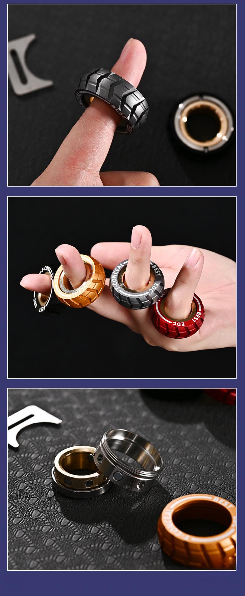 Star Wheel Rotating Ring Adult Stress Relief Toy Metal Ring Rotating Stress Relief Fingertip| Fingertip Rotating Ring Artifact